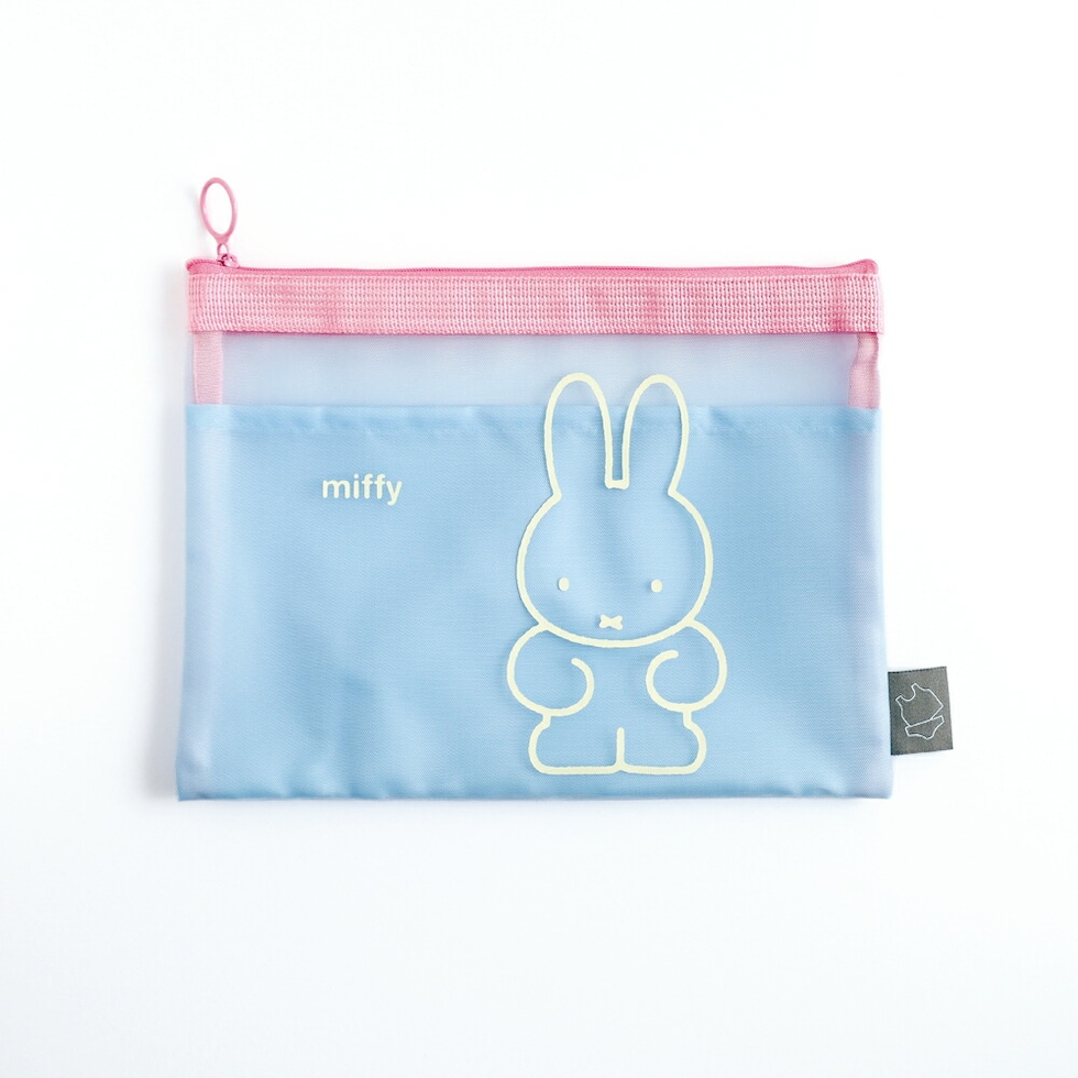 ミッフィー miffy メッシュフラットポーチ（blue） ポーチ 文具