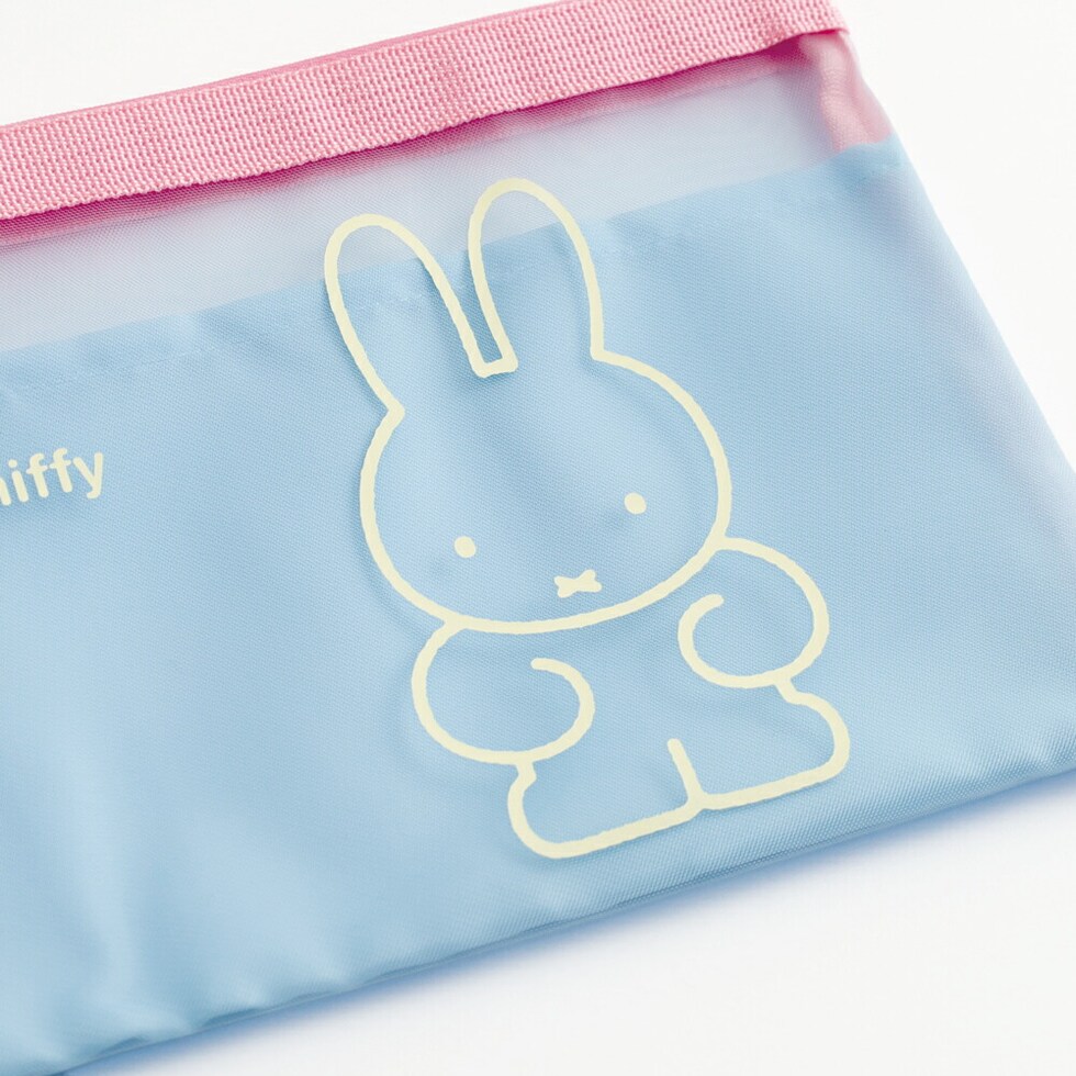 ミッフィー miffy メッシュフラットポーチ（blue） ポーチ 文具