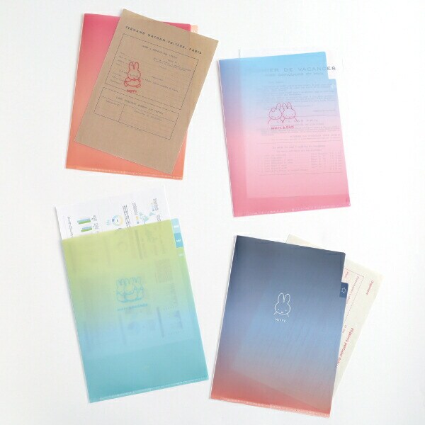 ミッフィー A5ポケットクリアファイル（miffy&dan） 文具 日本製 ブルー/ピンク