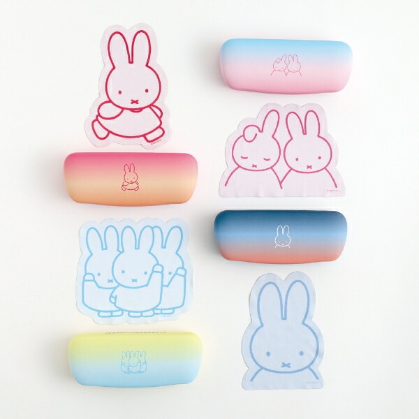 ミッフィー メガネケース＆クロスセット（miffy） 小物入れ  ネイビー/オレンジ