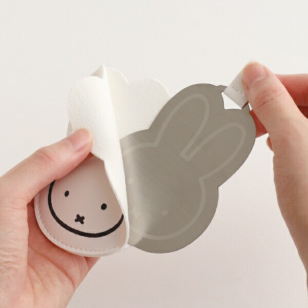 ミッフィー miffy ケース付き薄型ミラー ホワイト