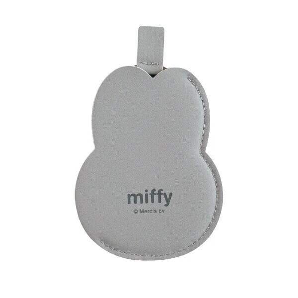 ミッフィー miffy ケース付き薄型ミラー グレー