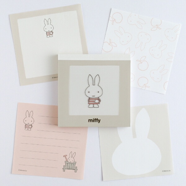 ミッフィー miffy メモパッド・スクエア ベージュ 文具 日本製