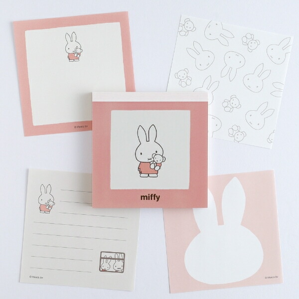 ミッフィー miffy メモパッド・スクエア コーラル 文具 日本製