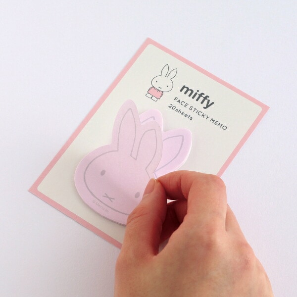 ミッフィー miffy フェイス付箋 ピンク 文具 日本製