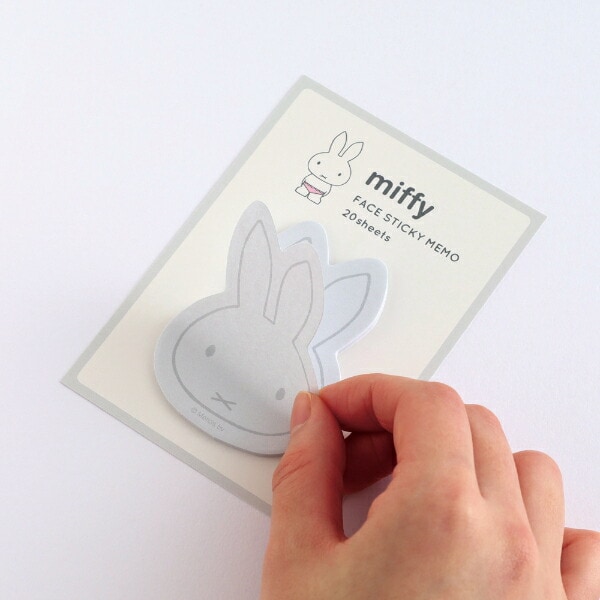 ミッフィー miffy フェイス付箋 グレー 文具 日本製