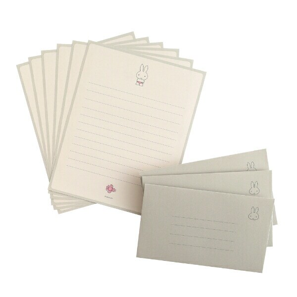 ミッフィー miffy レターセット グレー 文具 日本製