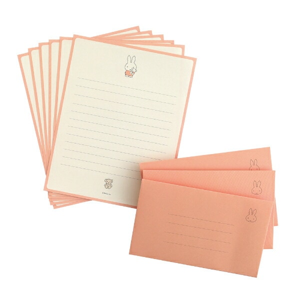 ミッフィー miffy レターセット コーラル 文具 日本製