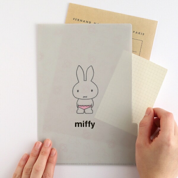 ミッフィー miffy A5ポケットファイル グレー 文具 日本製
