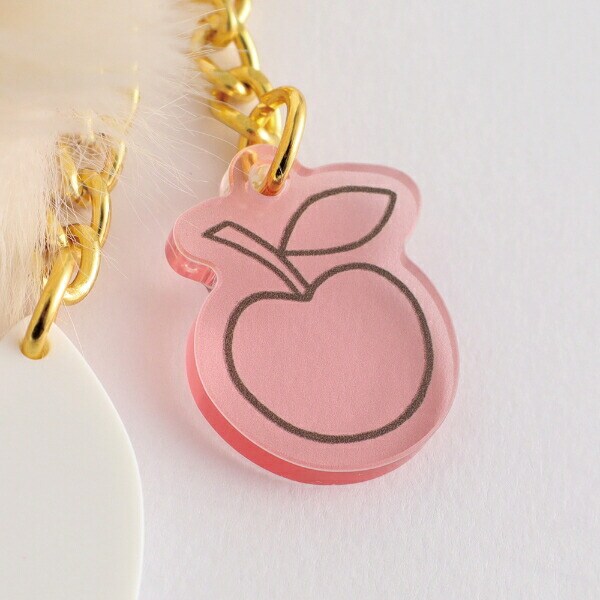 ミッフィー miffy ファー付きアクリルキーホルダー ベージュ