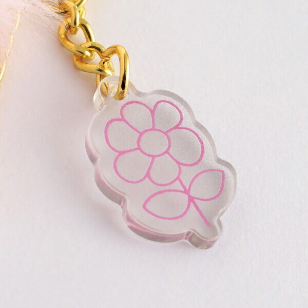 ミッフィー miffy ファー付きアクリルキーホルダー ピンク