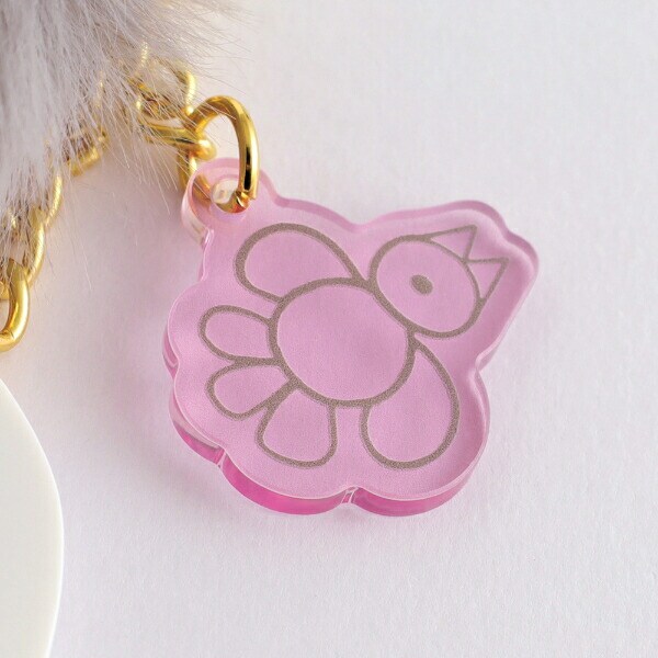 ミッフィー miffy ファー付きアクリルキーホルダー グレー