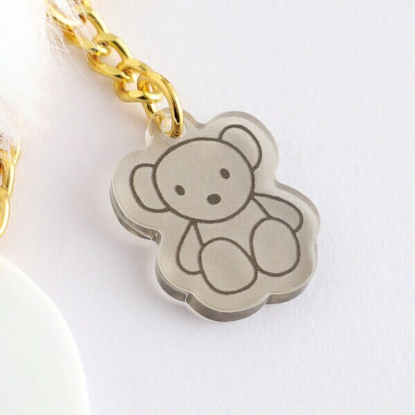 ミッフィー miffy ファー付きアクリルキーホルダー ホワイト
