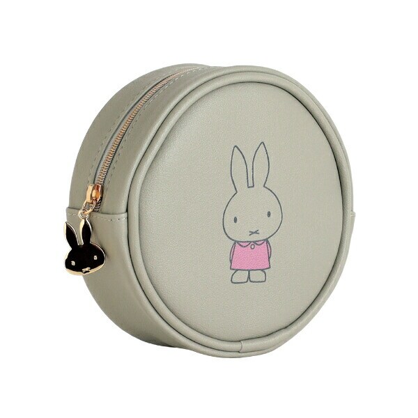 ミッフィー miffy 丸型ポーチ グレー