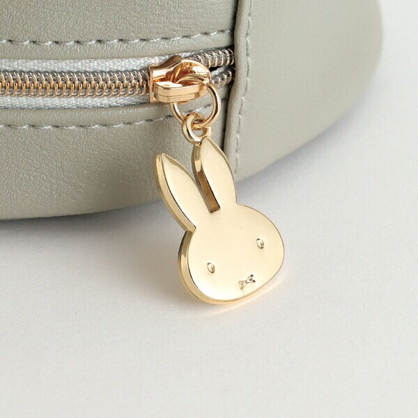 ミッフィー miffy 丸型ポーチ グレー