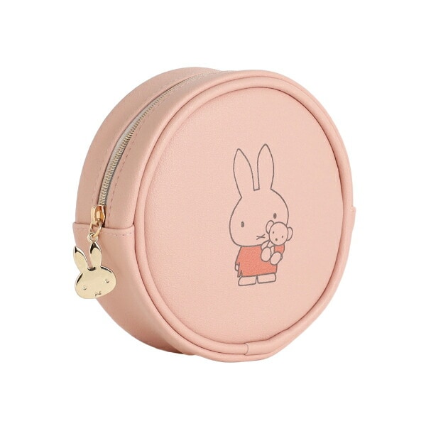 ミッフィー miffy 丸型ポーチ コーラル