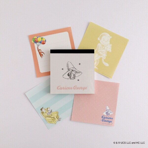 おさるのジョージ メモパッド・スクエア（hat） 文具 日本製