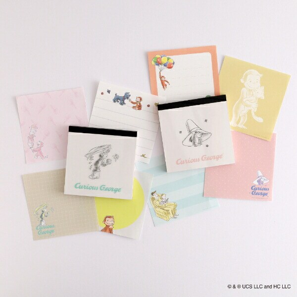 おさるのジョージ メモパッド・スクエア（hat） 文具 日本製