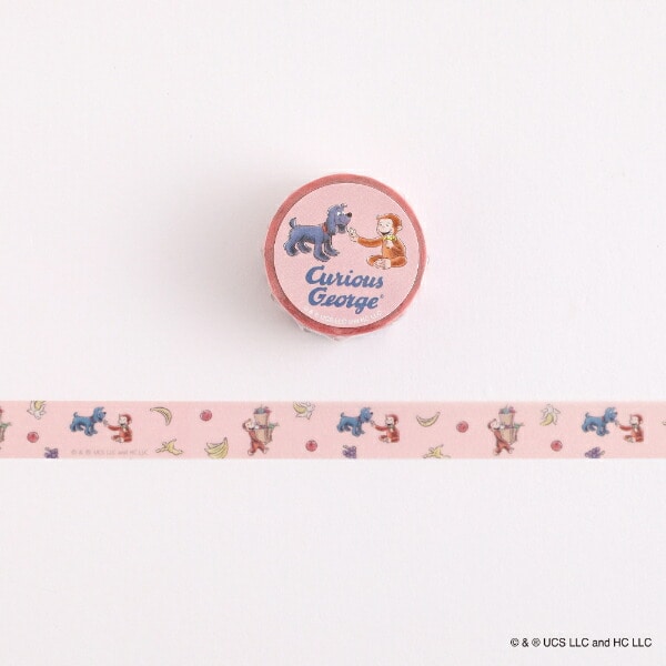 おさるのジョージ マスキングテープ（pink） 文具 日本製