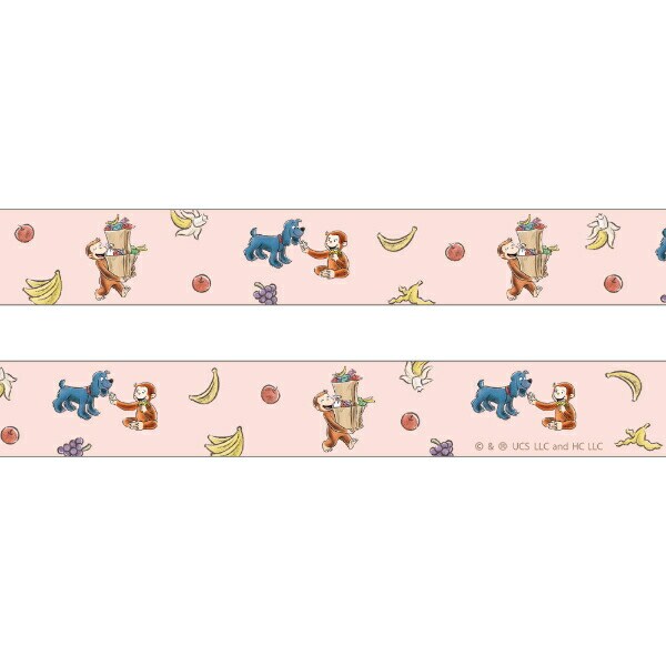 おさるのジョージ マスキングテープ（pink） 文具 日本製