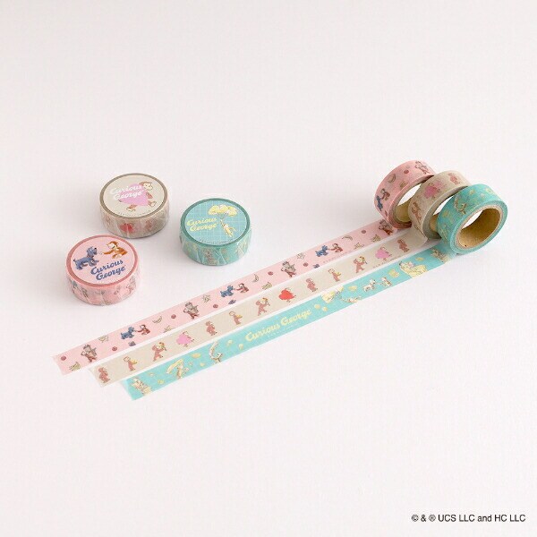 おさるのジョージ マスキングテープ（pink） 文具 日本製