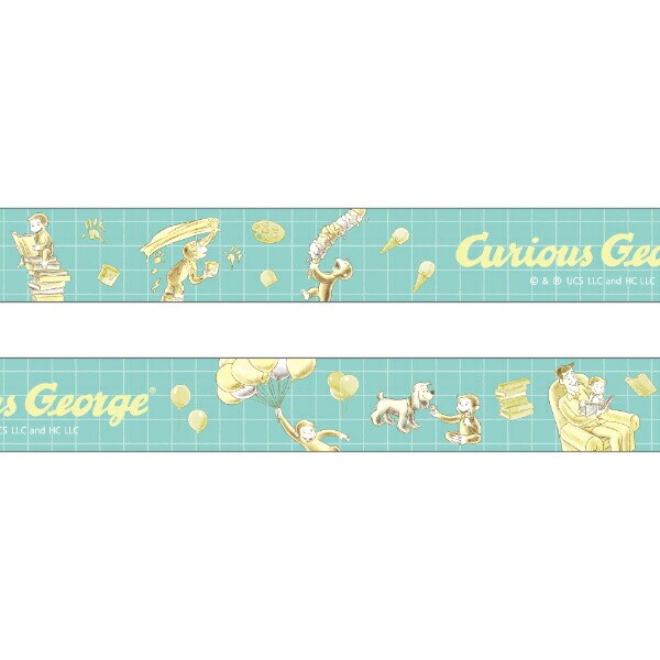 おさるのジョージ マスキングテープ（green） 文具 日本製
