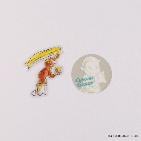 おさるのジョージ クリアステッカー（paint） 文具 日本製