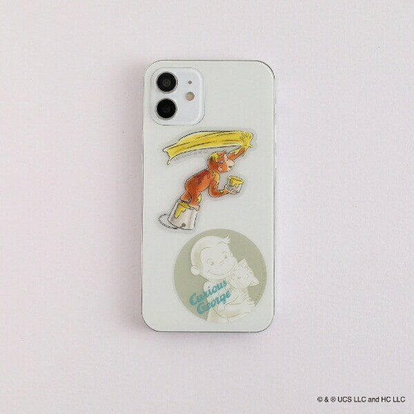 おさるのジョージ クリアステッカー（paint） 文具 日本製