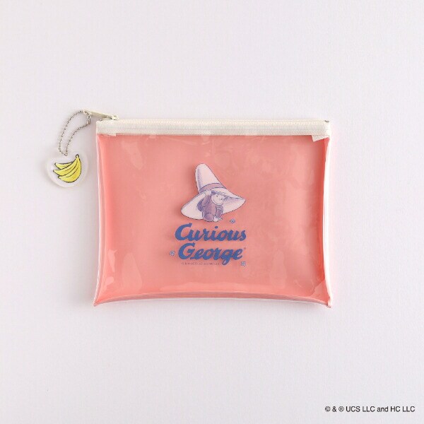おさるのジョージ PVCポーチ（hat） 文具 日本製