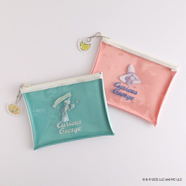 おさるのジョージ PVCポーチ（hat） 文具 日本製