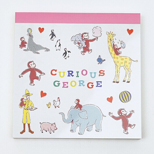 おさるのジョージ メモパッド・スクエア (アニマル) 文具 日本製