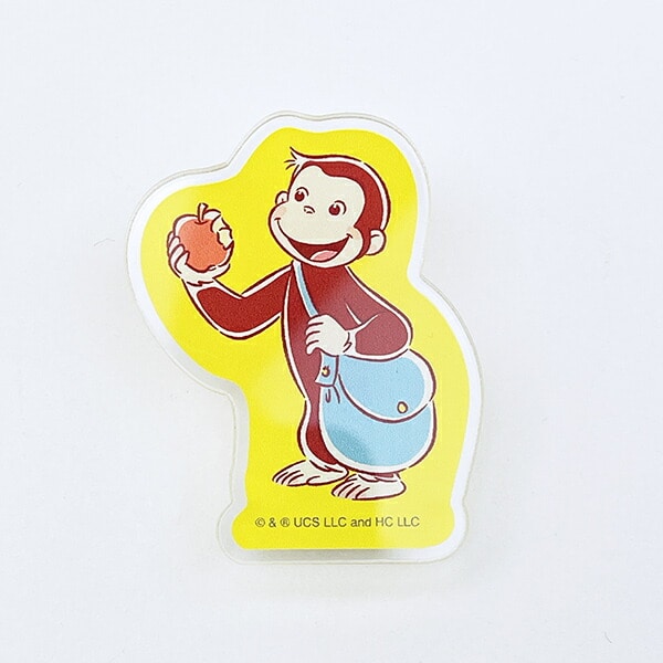 おさるのジョージ アクリルクリップ (イエロー) 文具 日本製