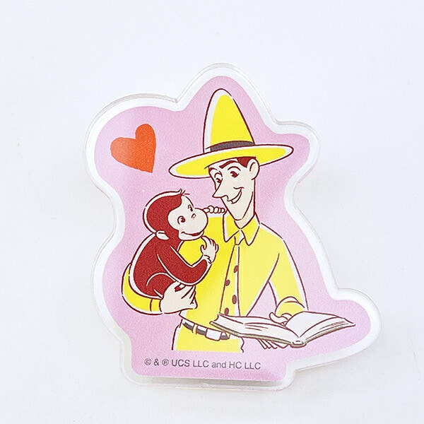 おさるのジョージ アクリルクリップ (ピンク) 文具 日本製