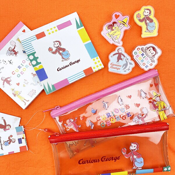 おさるのジョージ アクリルクリップ (ホワイト) 文具 日本製