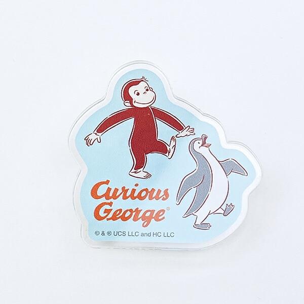 おさるのジョージ アクリルクリップ (ブルー) 文具 日本製