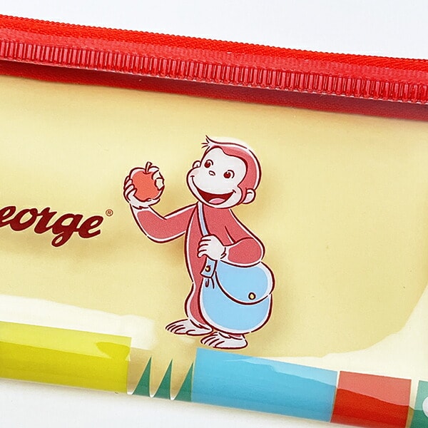 おさるのジョージ PVCペンポーチ (カラフル) 文具 日本製