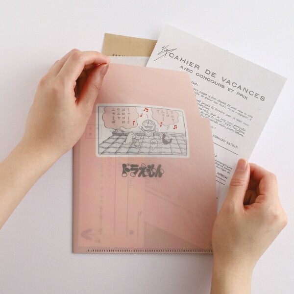 ドラえもん A5ポケットクリアファイル コーラル 文具 日本製