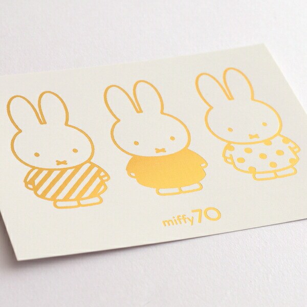 ミッフィー miffy 70th 金箔押しポストカード(miffy) 文具 日本製