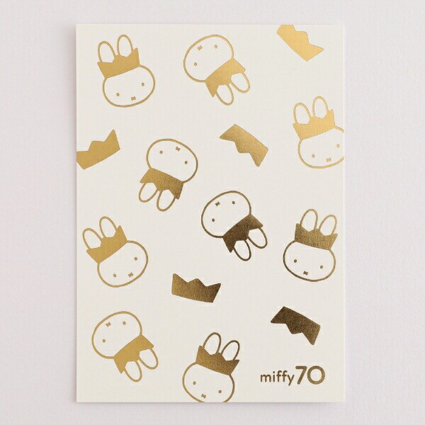 ミッフィー miffy 70th 金箔押しポストカード(Queen_pattern) 文具 日本製