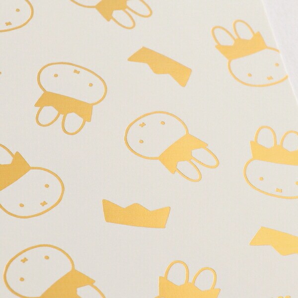 ミッフィー miffy 70th 金箔押しポストカード(Queen_pattern) 文具 日本製