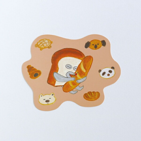 パンどろぼう ダイカットポストカード（いとしのパン） 文具 日本製