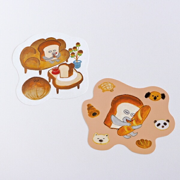パンどろぼう ダイカットポストカード（おいしいパン） 文具 日本製