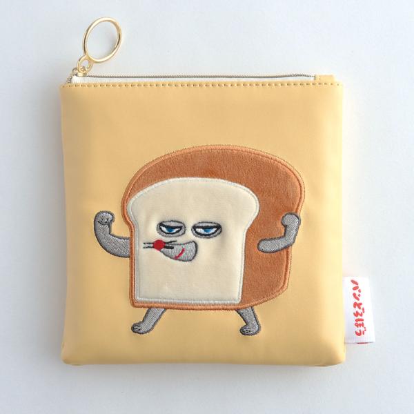 パンどろぼう ボア刺繍ポーチ(イエロー)