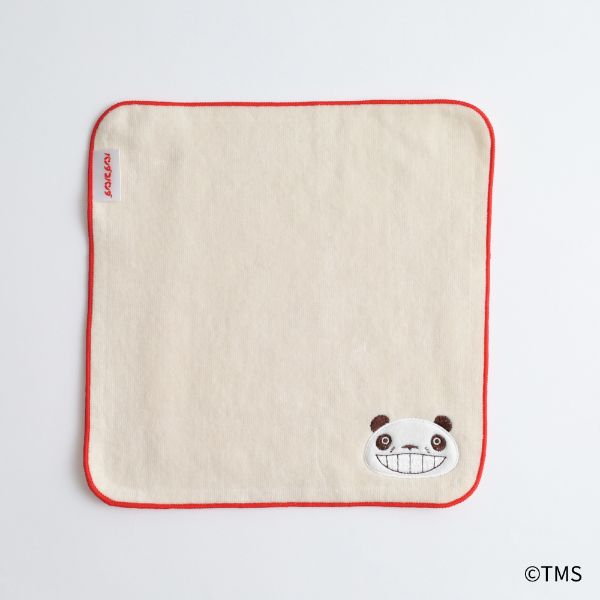 パンダコパンダ ボア刺繍ハンカチ（ベージュ） ミニタオル
