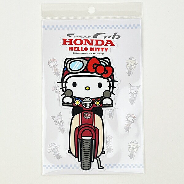 サンリオ ハローキティ×HONDA ビッグサイズステッカー (スーパーカブ) カー用品 日本製 Sanrio