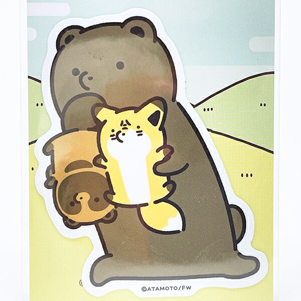 タヌキとキツネ 捕獲 ダイカットビニールステッカー 日本製