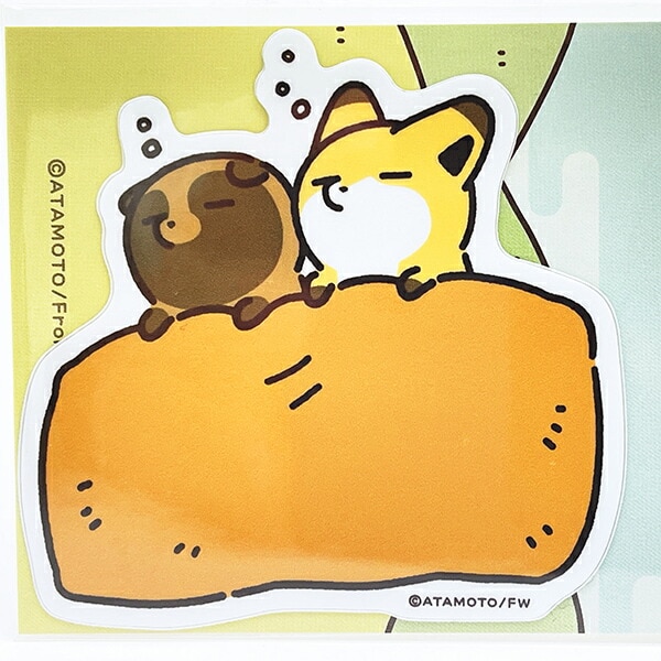 タヌキとキツネ お昼寝 ダイカットビニールステッカー 日本製