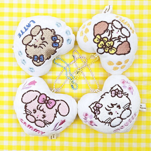 mikko illustrations ミッコ クッションマスコット キーホルダー 全4種 コンプリートセット ガチャポン