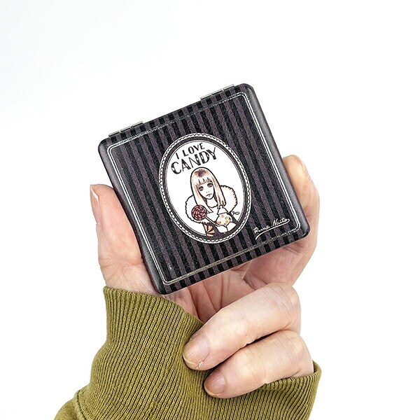 内藤ルネ ミラー サークル キャンディ 鏡 折りたたみミラー ポケット 化粧直し 身だしなみ