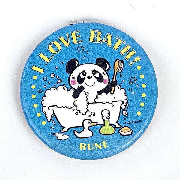 内藤ルネ ミラー ラウンド パンダ 鏡 折りたたみミラー ポケット 化粧直し 身だしなみ